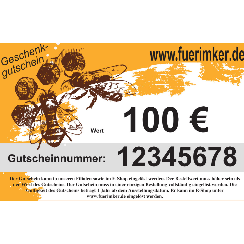 Geschenkgutschein im Wert von 25 bis 200 €