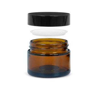 Glastiegel aus braunem Glas 50 ml