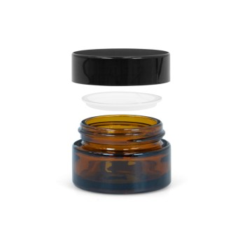 Glastiegel aus braunem Glas 20 ml