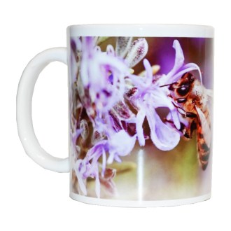 ApiSina Tasse Biene mit lila weißer Blume