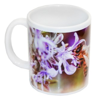 ApiSina Tasse Biene mit lila weißer Blume