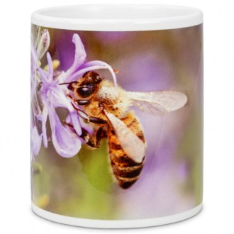 ApiSina Tasse Biene mit lila weißer Blume