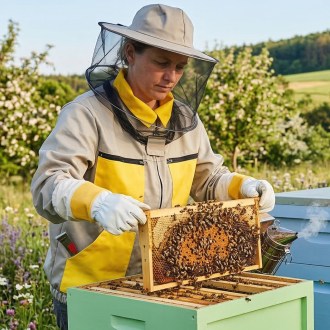 Imkerjacke mit Reißverschluss Beige - S-XXXL