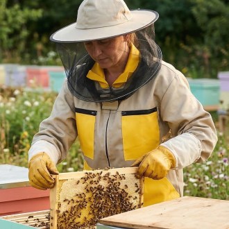 Imkerjacke mit Reißverschluss Beige - S-XXXL