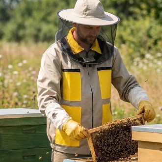 Imkerjacke mit Reißverschluss Beige - S-XXXL