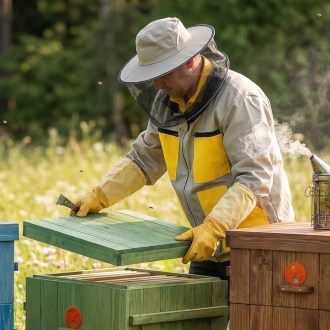 Imkerjacke mit Reißverschluss Beige - S-XXXL