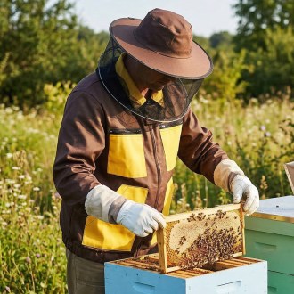 Imkerjacke mit Reißverschluss Braun - S-XXXL