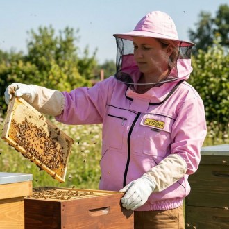 Imkerjacke mit Hut - lila - Lysoń, Gr.: S-XXL