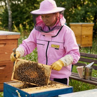 Imkerjacke mit Hut - lila - Lysoń, Gr.: S-XXL