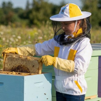 Imkerjacke mit Imkerhut und Reißverschluss für Kinder - 104-164