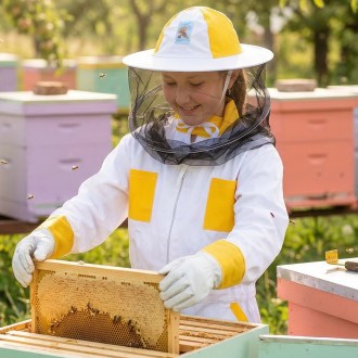 Imkerjacke mit Imkerhut und Reißverschluss für Kinder - 104-164