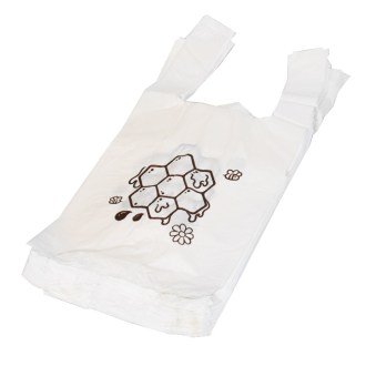 Plastiktaschen mit Griffen - Wabenmotiv - 22 x 38 cm - 200 Stück