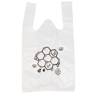 Plastiktaschen mit Griffen - Wabenmotiv - 22 x 38 cm - 200 Stück