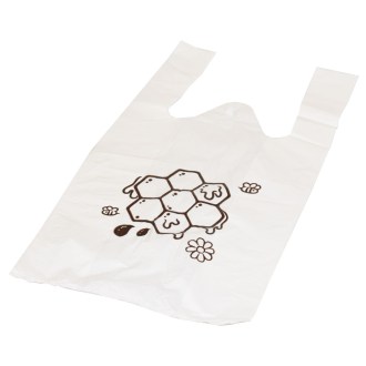 Plastiktaschen mit Griffen - Wabenmotiv - 22 x 38 cm - 200 Stück