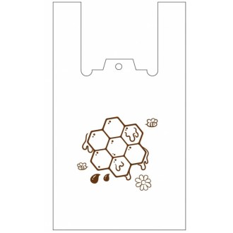 Plastiktaschen mit Griffen - Wabenmotiv - 22 x 38 cm - 200 Stück