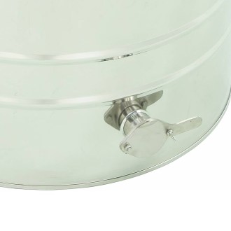 Honigauftaubehälter, rostfrei 100l mit Edelstahlquetschhahn 6/4'