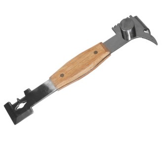 Imker Stockmeisel Mellarius 5in1 Gross Edelstahl mit Holzgriff 28cm