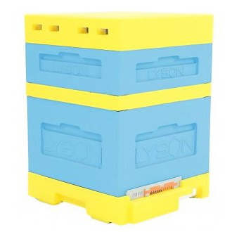 Dadant Blattbeute mit Varroaboden, 2 Knoblauchzehen - bemalt - 12 R