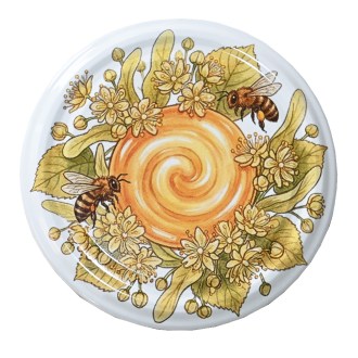 Deckel für Glas TO 82 - Bienen, Linde und Honig - HOJ1