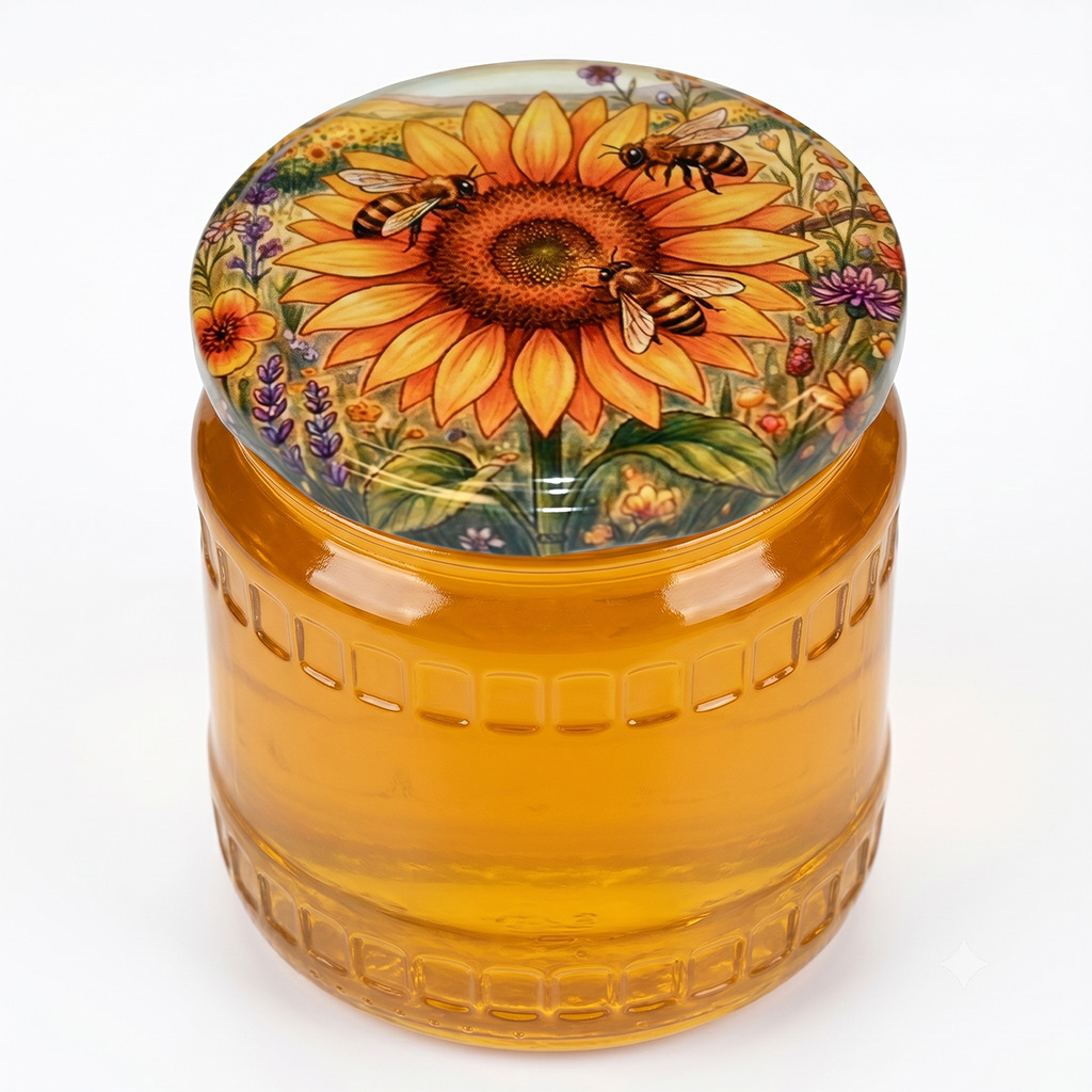 Deckel für Glas TO 82 – Gemalte Sonnenblume 700 Stk. – ganze Karton – HOJ4