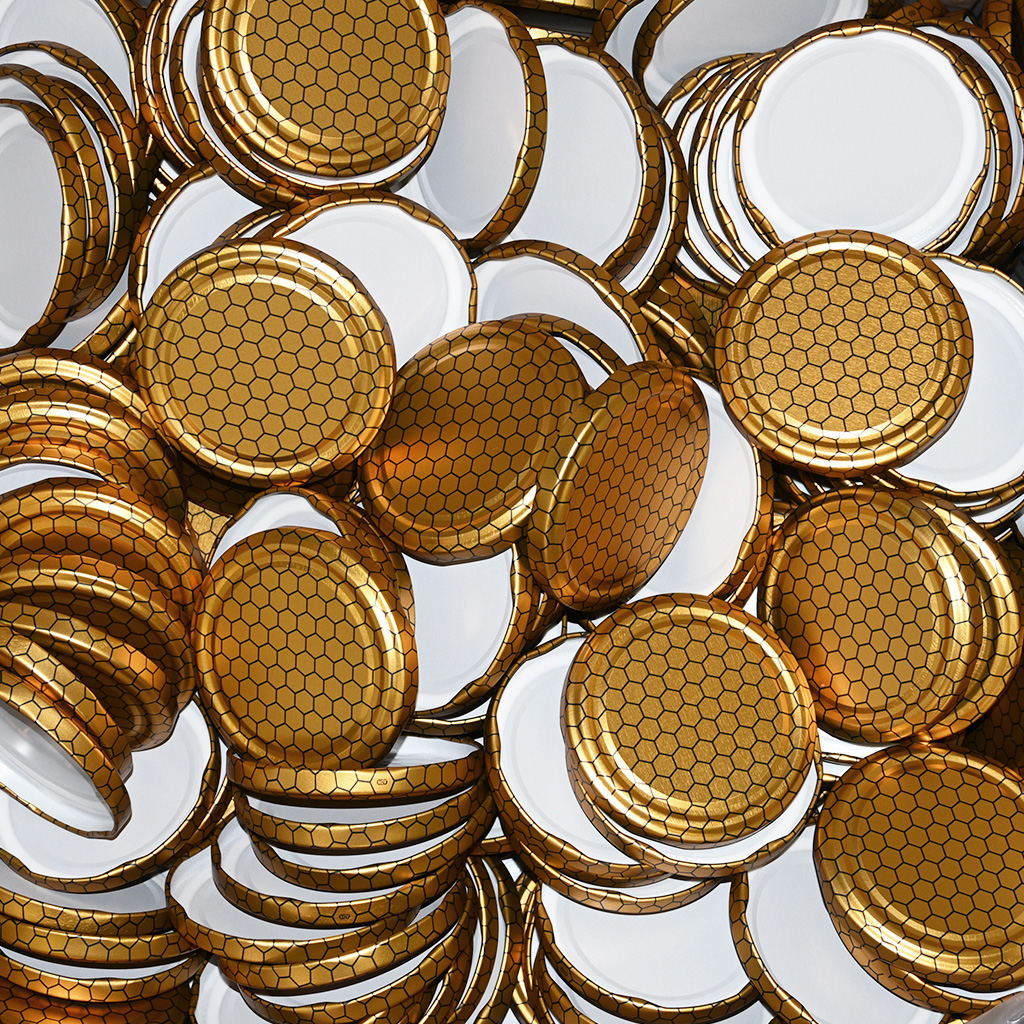Deckel für Glas TO 82 – Bienenwabe – 700 Stk. – ganze Karton – HC6