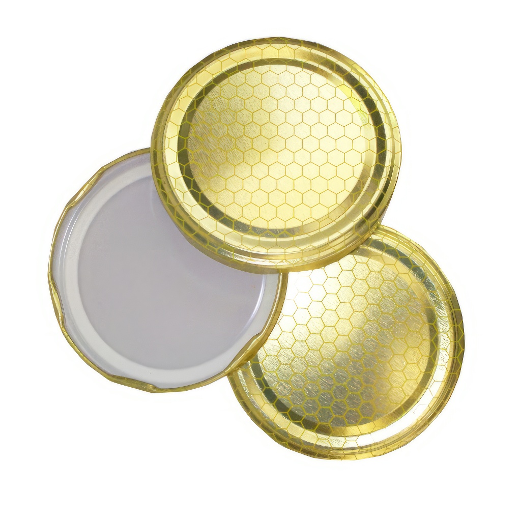 Twist Off Deckel - gold Waben